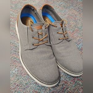Gray canvas shoes
